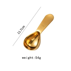 Premium Ergonomic Stainless Steel Coffee Scoops - 1 & 2 Tablespoon Options (30ml Gold)