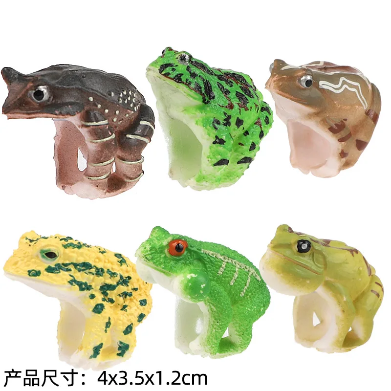 Children's Dinosaur Ring Science Education Toys Simulation Dinosaur Wildlife Birds Cognitive Model Ring Toy 6Pcs 1 Set