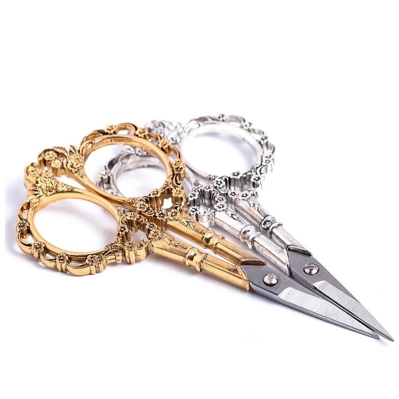 1 st professionell nagelbandsklippare sax 7,8*15 cm rostfritt stål vintage mönster manikyrsax verktyg för borttagning av död hud_voghion.com