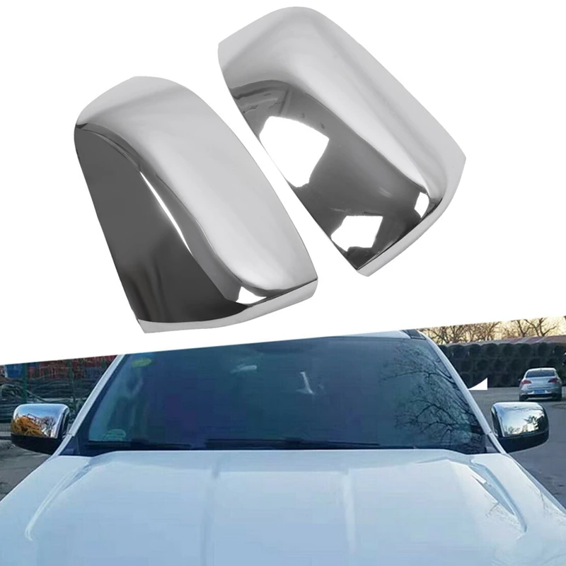 For Ford Ranger / Everest 2012- ABS Silver Chrome Rear View Mirror Housing Cover Cap -Side Door Mirror Cover