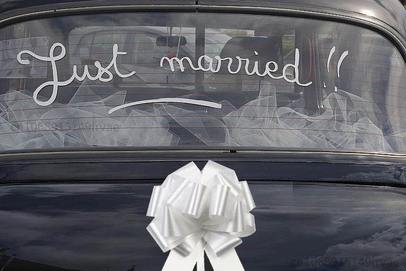 30pcs White Ribbon Bow Wedding Car Gift Wrap Craft Birthday Party Supplies Pew End Chairs DIY Decoration Christmas Home Decor