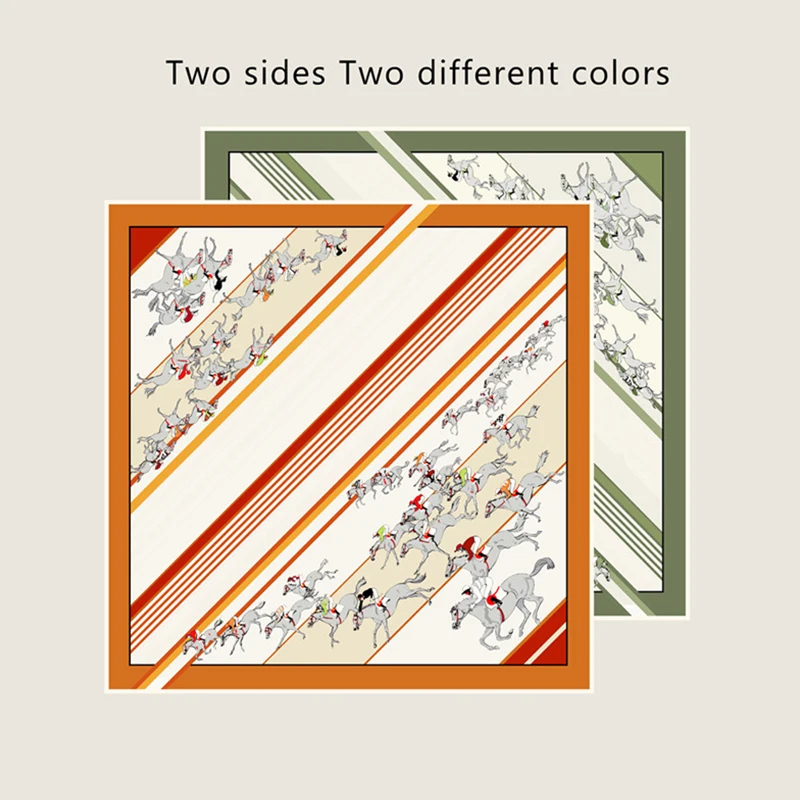 Latest Design Two-sided Twill Women Scarf Sunscreen Foulard Shawl Hijab Female Hair Hijab Wraps Neckerchief Bandanda Echarpe