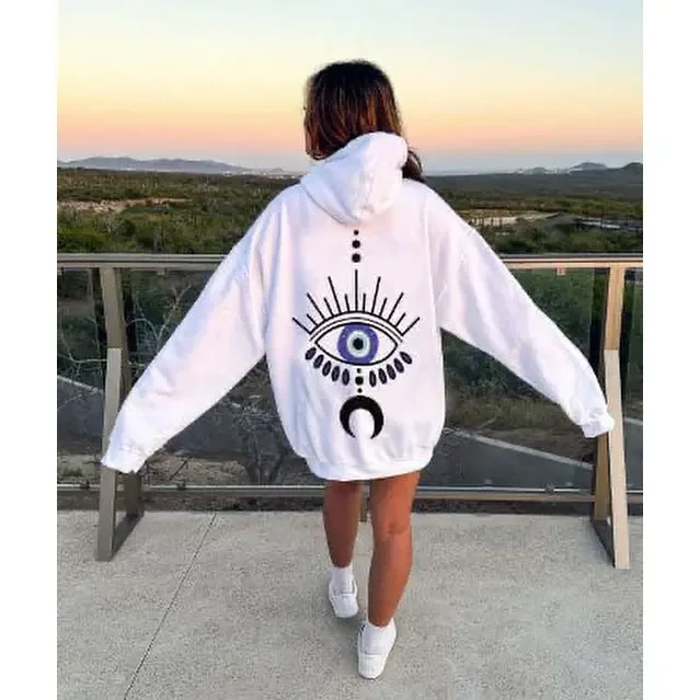 

Eye Letter Printing Sweatshirt Men and Women Hooded The High Street Hoody Harajuku Streetwear Fallow Oversize Hoodies Clothes