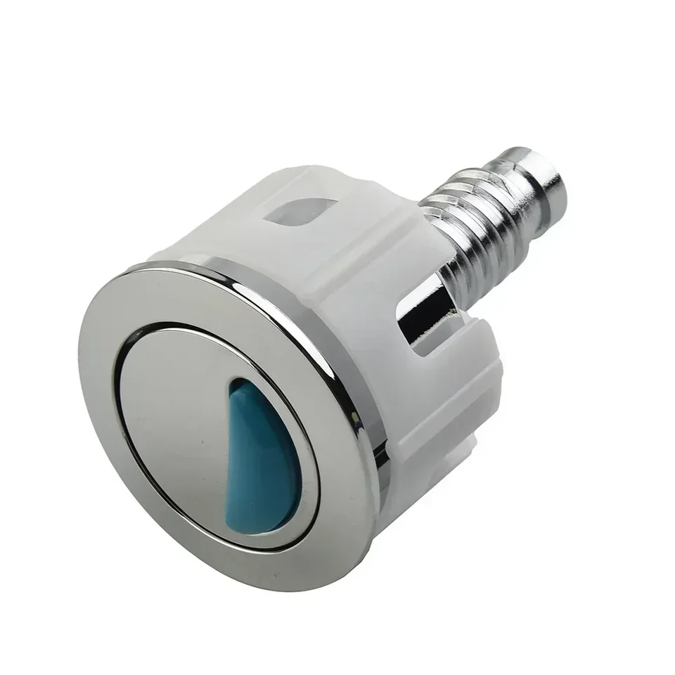 2 Pezzi Pulsante Doppio Scarico WC Con Filo Da 48mm E Viti - Ricambio Universale Per Cassetta, Argento