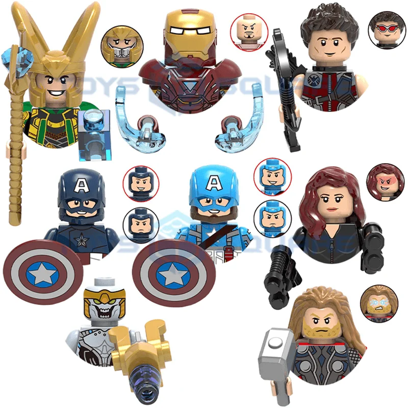 

The Iron Chitauri Man Captain America Laufeyson Black Widow Thor Hawkeye Model Blocks MOC Bricks Set Gifts Toys X0259