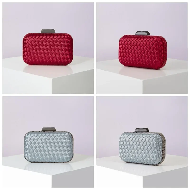 SolidColorEveningBagsSilkSatinHandBagsforWomenLuxus