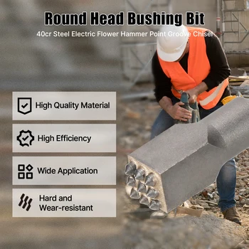 Carbide Tipped 9Teeth SDS PlUS Shank Micro Chisel Bush Hammer Drill Bits Percussion Alloy Chisel Bit for Wall Concrete Stone 1