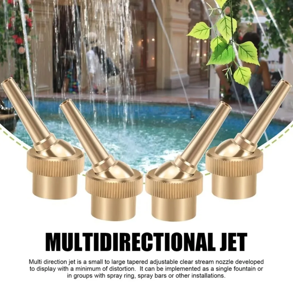 Brass Jet Straight Fountain Nozzles Adjustable 1/2" 3/4" 1" Swimming Pool Fountain Nozzle Durable Universal Bubbler Jet