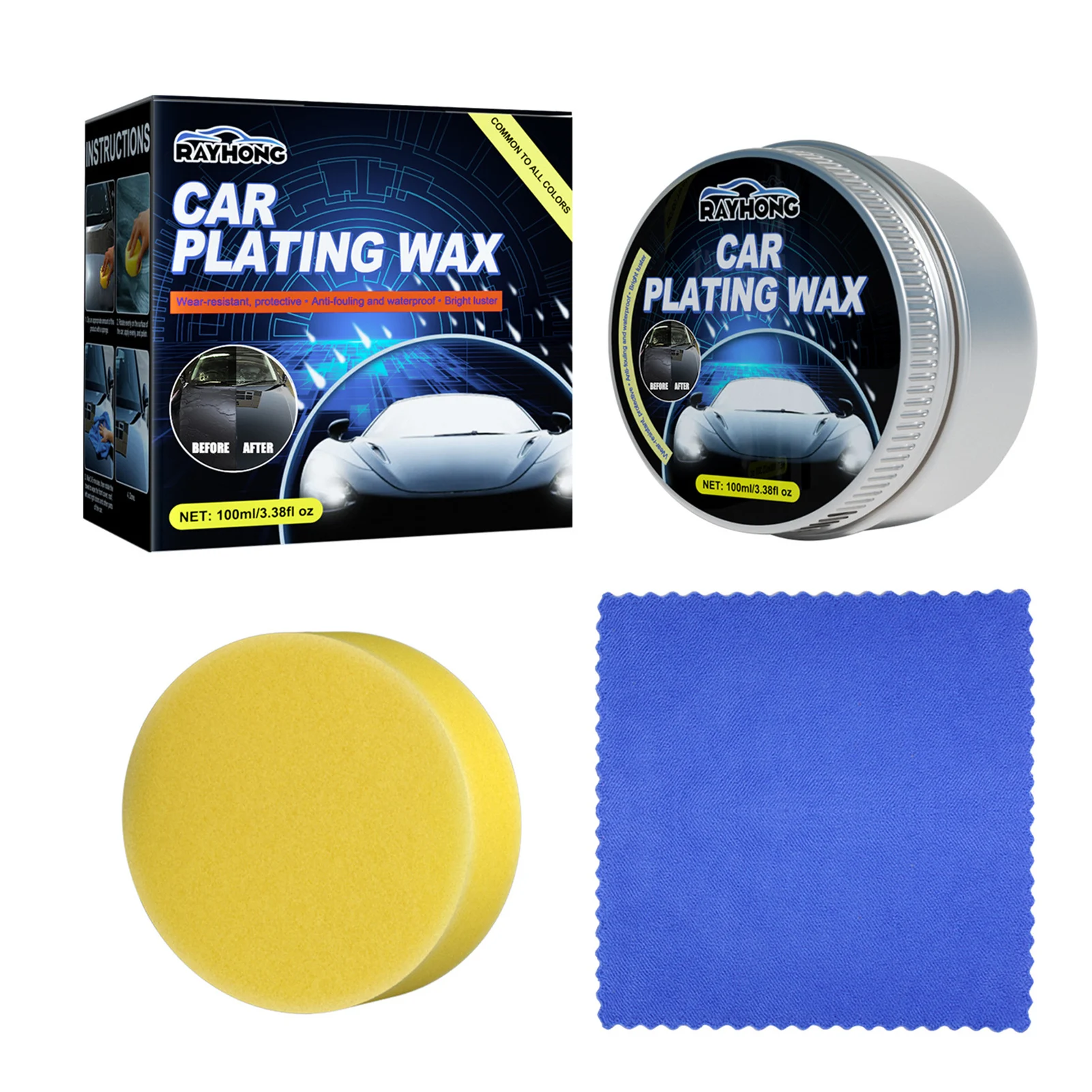 Car Wax Crystal Coating Set High Gloss Crystal Wax For Car Care Polish Coating Protection Plating Mirror Shine