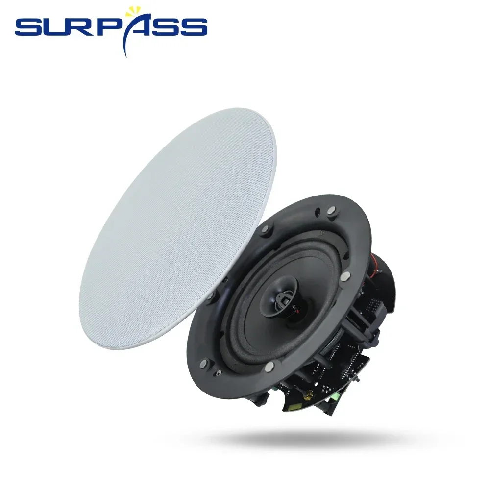 Home 2pcs 30W WiFi Ceiling Speaker Bluetooth Theater Speakers Built-in Class D Digital Amplifier for Indoor Ceiling Audio System Bluetooth Speaker Wall Ceiling Speaker