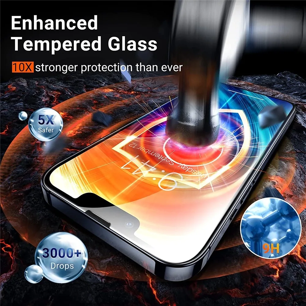 5Pcs Tempered Glass for IPhone 14 13 12 11 Pro Max Screen Protector for IPhone 12Mini 13Mini 7 8 15 Plus SE X XS XR 14Pro Glass