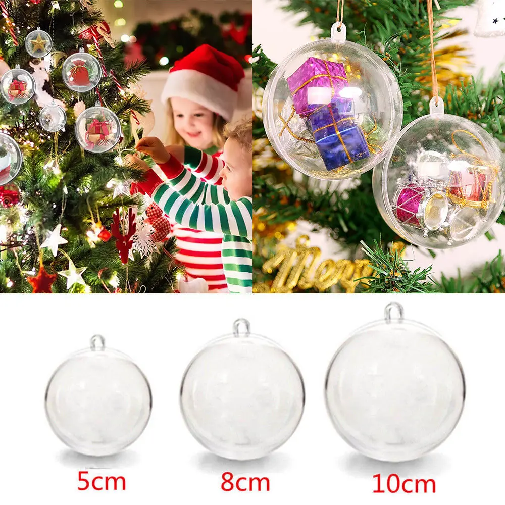 20 Pack Clear Plastic Ornaments 5cm Christmas Ornament Balls for