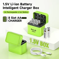 PALO 1.5V AA Li-ion Rechargeable Battery 3500mWh Lithium 2A Batteries With 1.5V AA AAA Li-ion Battery Intelligent Charger Box 3