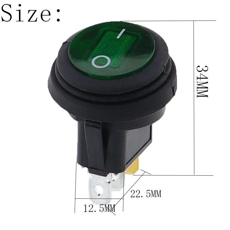 VEXUNGA Rocker Switch 12V Toggle Switch ON Off KCD1 Mini Rocker Switches 2 Pin AC 6A 250V 10A 125V SPST 2 Position Black Square (5Pcs With Leads 5Pcs Without Wires