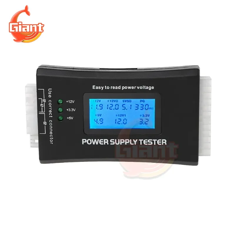 20/24 Pin PC Power Supply Tester Diagnostic Tools Quick Bank Supply Power Measuring Computer Power Measuring For ATX BTX ITX TFX 2
