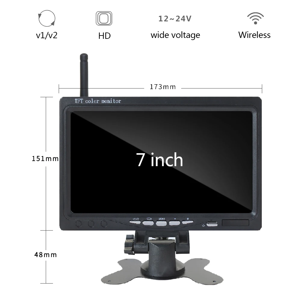 

7Inch Monitor Wireless Rear View Backup Camera Night Vision System for Car RV Truck Bus