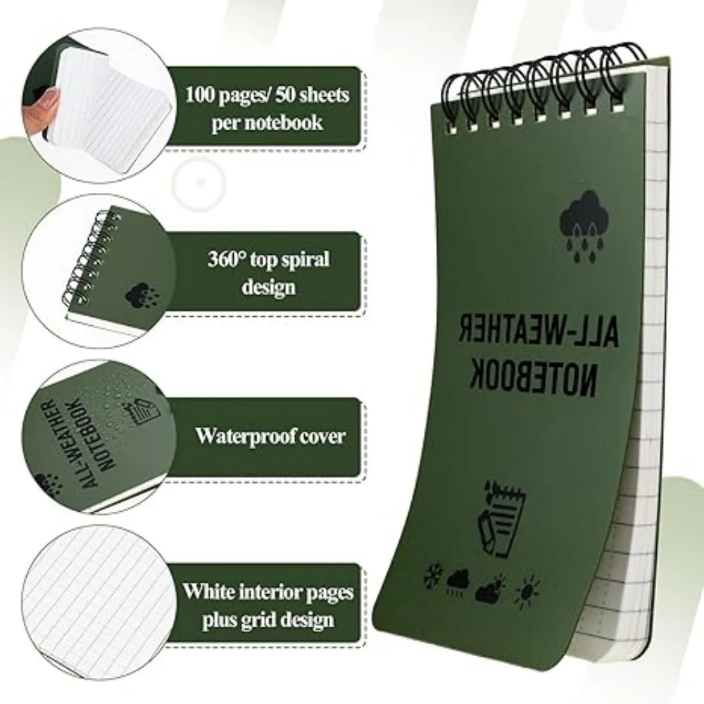 Waterproof Tactical All-Weather Pocket Notebook with Lined Pages