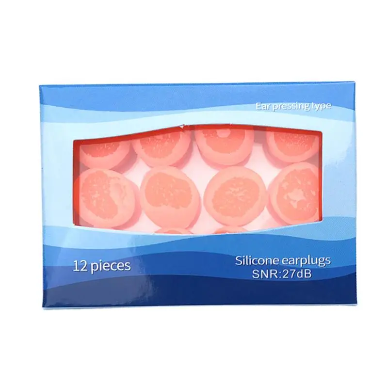 

Noise Canceling Earplugs For Sleep Waterproof Silicone Sleeping Earplugs 12PCS Reusable Washable Ear Plugs For Swimming Travel
