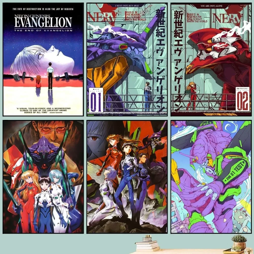 Poster Art Self-adhesive Art Small Poster anime poster poster prints HD Quality Wall Painting Study Wall Decoration N-NeonS E-Evangelion