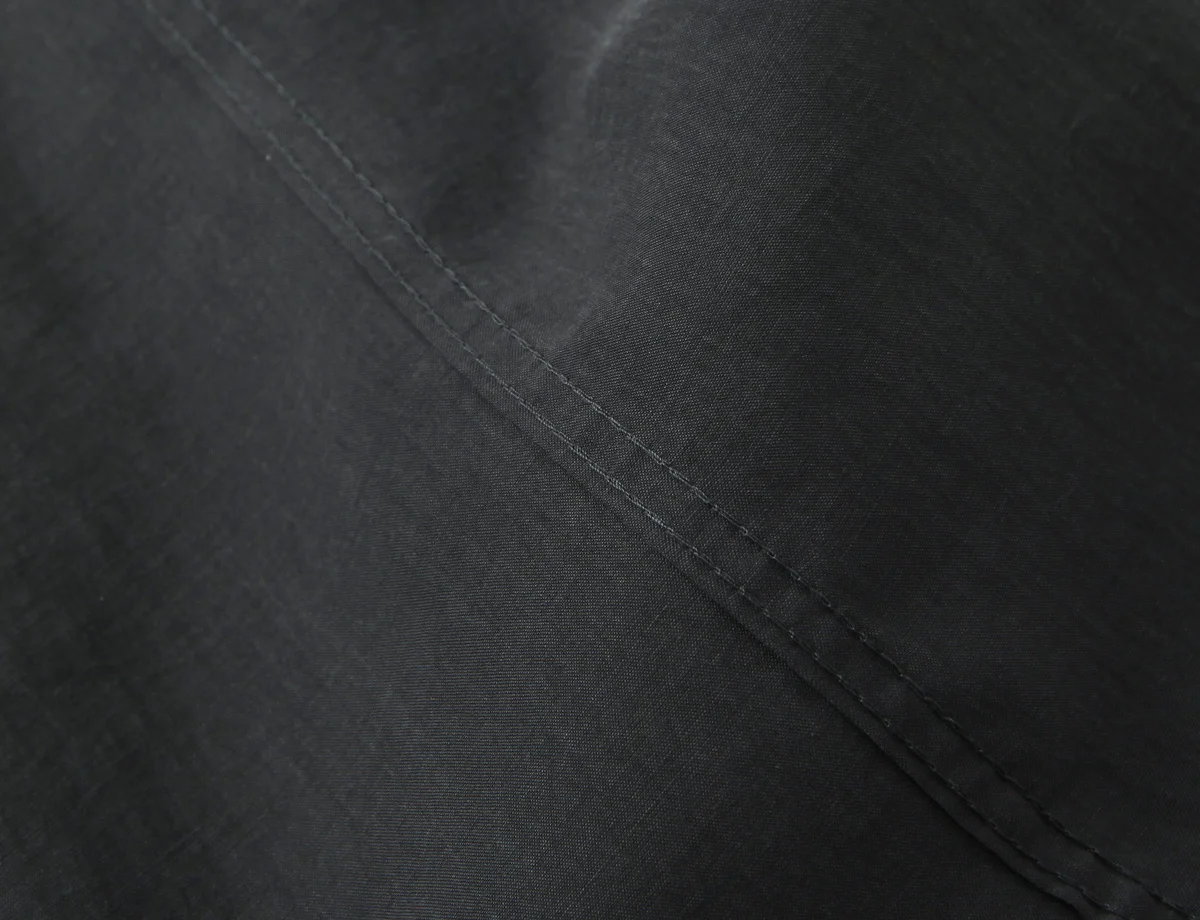 HH Damen Mode Stehkragen Einreihige Bluse Frühling Locker Schwarz mit Taschen Lässiges Langarm-Hemd – Detail 11