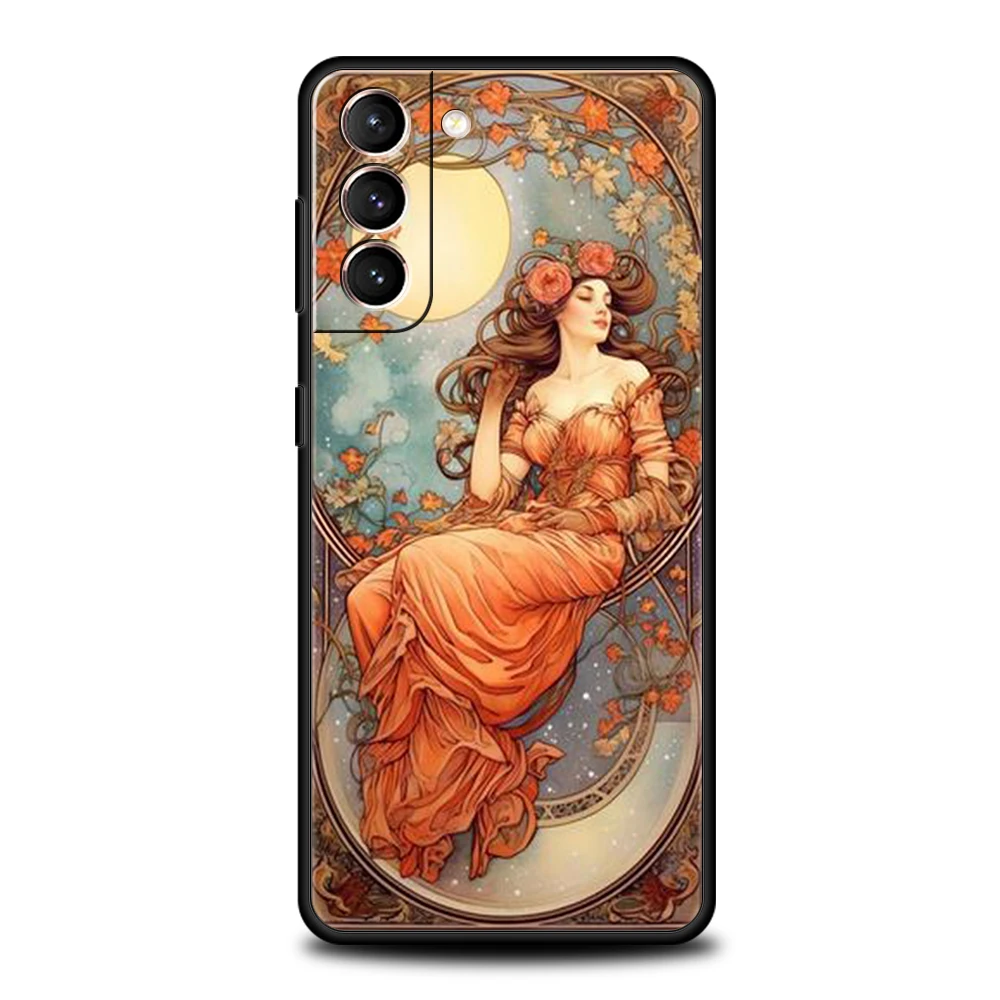 Handyhülle für Samsung Galaxy S25/S24/S23/S22/S20/S21/FE/Ultra/S10/S10E/S9/Plus/5G, weiche TPU-Abdeckung, Kunstposter, ALPHONSE MUCHA Taschen – Detail 7