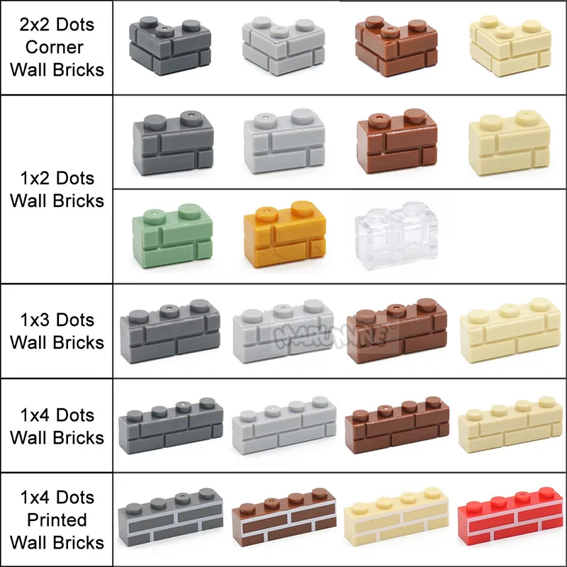 Marumine 30PCS 1x4 Build Brick House Wall Bulk Building Blocks MOC City Street View Parts Accessories Compatible with 15533 3010 6
