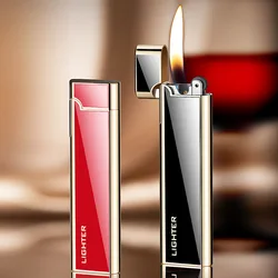 New Metal Grinding Wheel Open Flame Inflatable Lighter Small and Portable High-value Lighter Men's Gift Cigarette Accessories