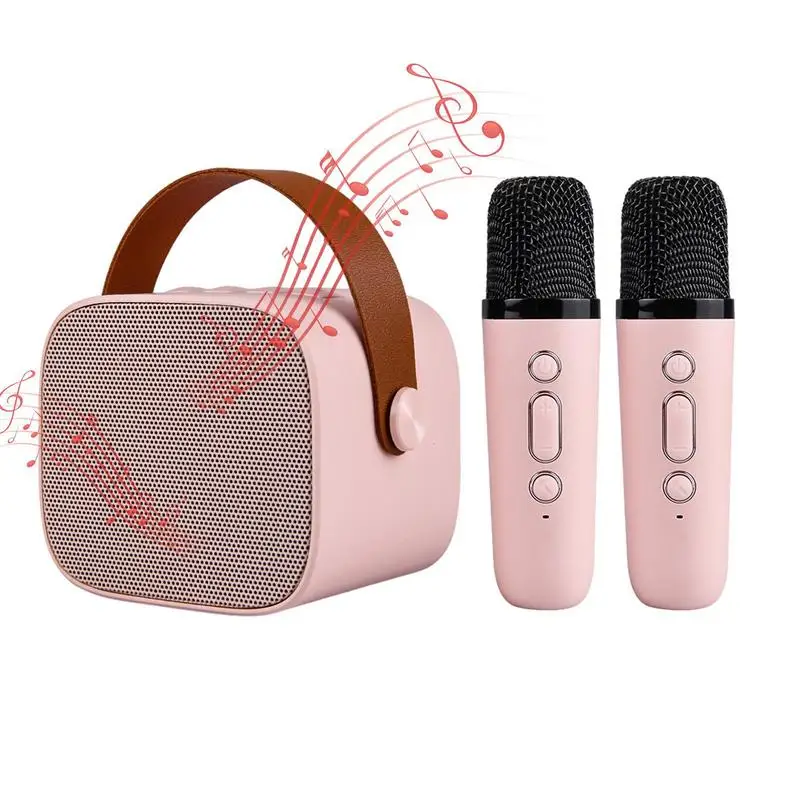 

Karaoke Machine Mini Karaoke Speaker With 2 Wireless Microphones Speaker And Microphone Set Karaoke Speaker For Girls Boys