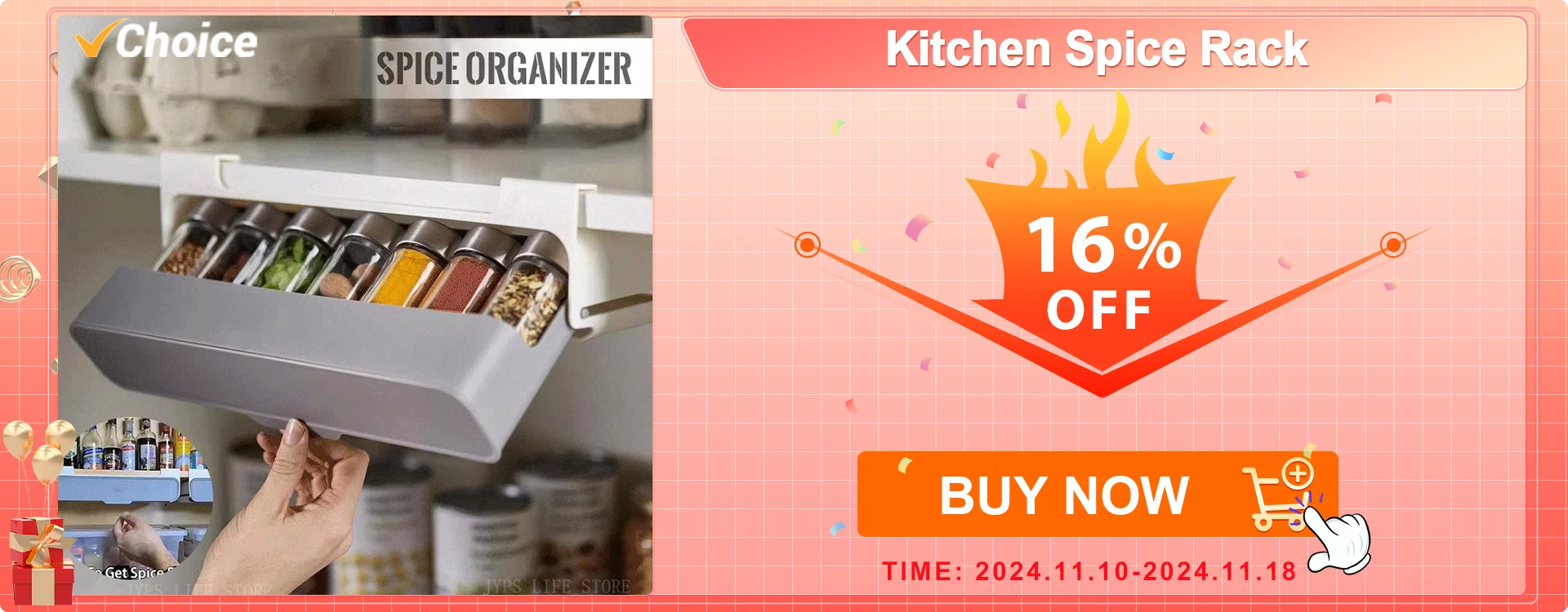 Description Picture 4 of itemKitchen Storage Rack Pull Out Cabinet Organizer Slide Drawer Storage Tray Seasoning Bottle Spice Storage Rack Kitchen Organizer