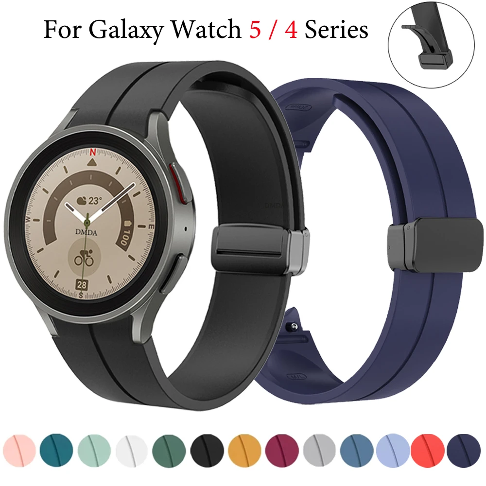 Original Silicone Strap For Samsung Galaxy Watch 5 Pro 45mm Watch 5 4