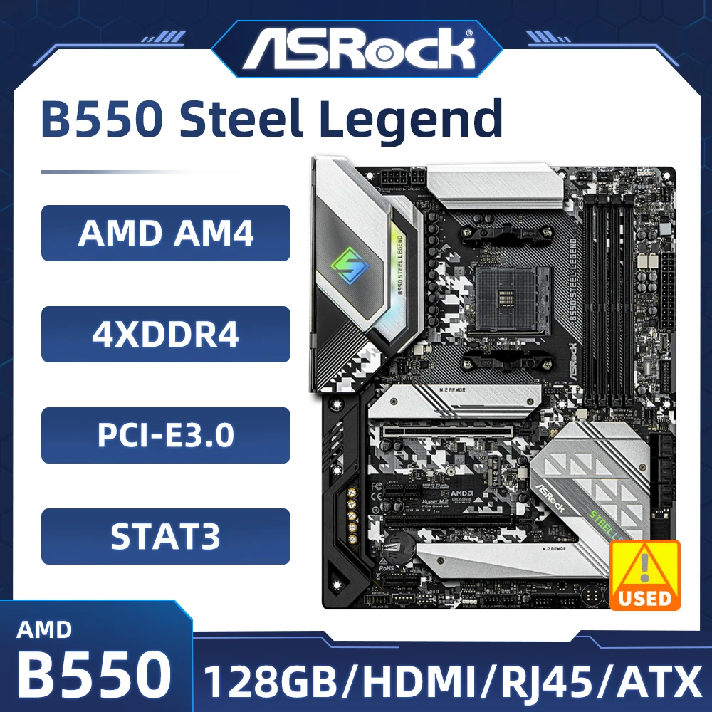 B550 Scheda Madre Asrock B550 Steel Legend Socket Am4 Ddr4 Pci-E 4.0 2 X M.2 Hdmi Atx Supporto Ryzen 5 5600X 5900X Cpu