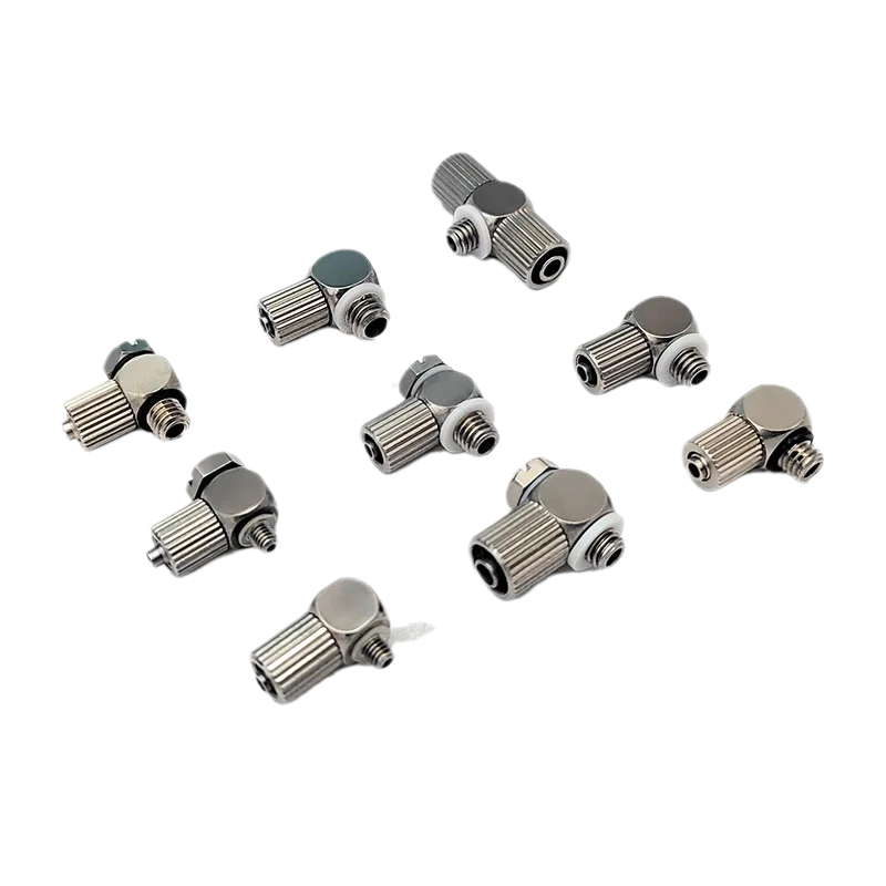 M5-4 2Pcs 304 스테인레스 스틸 피팅 마이크로 커넥터 미니 M5 스레드 4mm PU 튜브 스트레이트 엘보 벤드 에어 실린더 AFR 브랜드