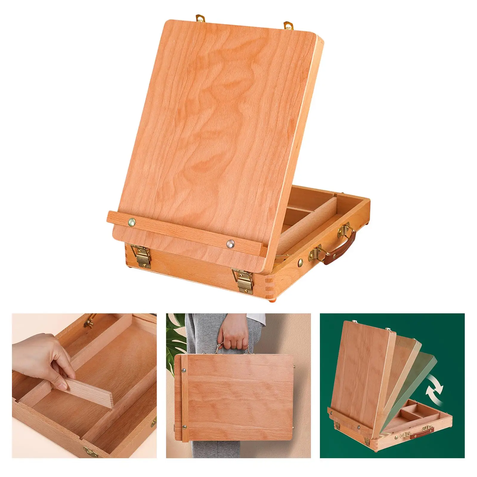 Wood Easel, Easel, Portable , Storage Case Sketching Painting Artist Drawing