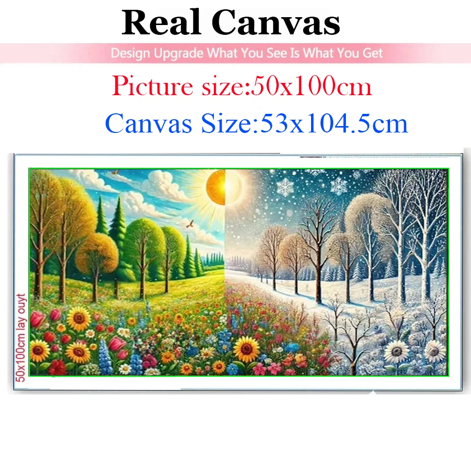 Colorful Seasons Trees Reflection Lake Sakura Landscape DIY 5D Diamond Painting New Full Mosaic Diamond Embroidery Sale