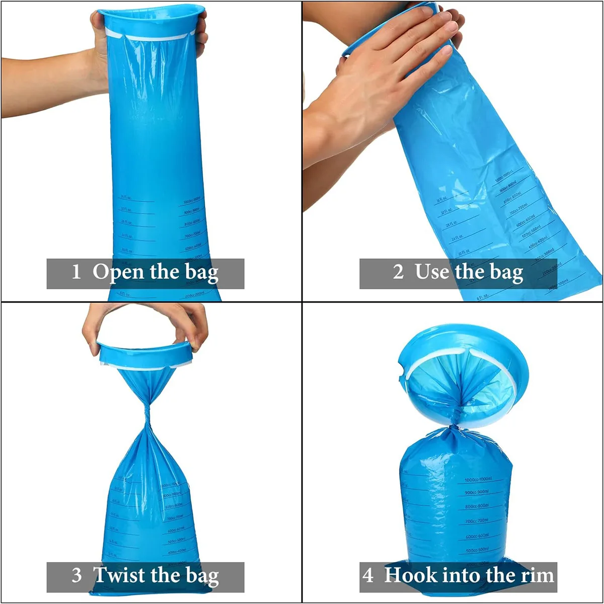 Vomit Bags Throw Up Bags Disposable 1000ml Puke Nausea Leak Resistant Emesis Aircraft Car Sickness