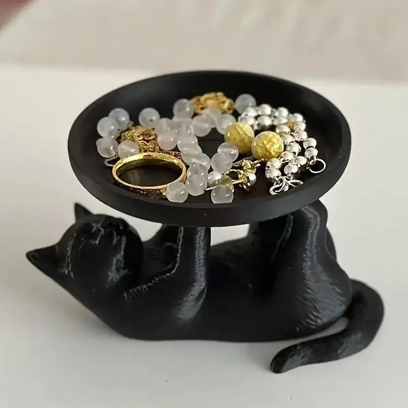Playful Cat Design 3D Printed Jewelry Tray