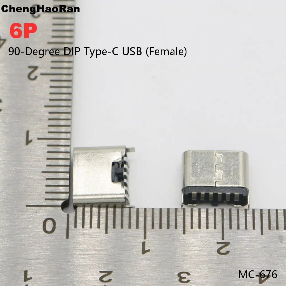 5 Stück 6-poliger vertikaler SMT-Buchsenstecker USB Typ C 3.1 Buchse SMD für PCB-Design DIY Hochstrom-Ladung 6P – Detail 10