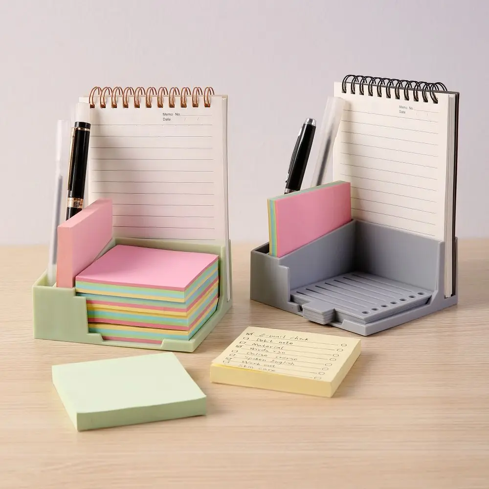 Sticky Note Holder & Dispenser Set with Line Drawing Templates