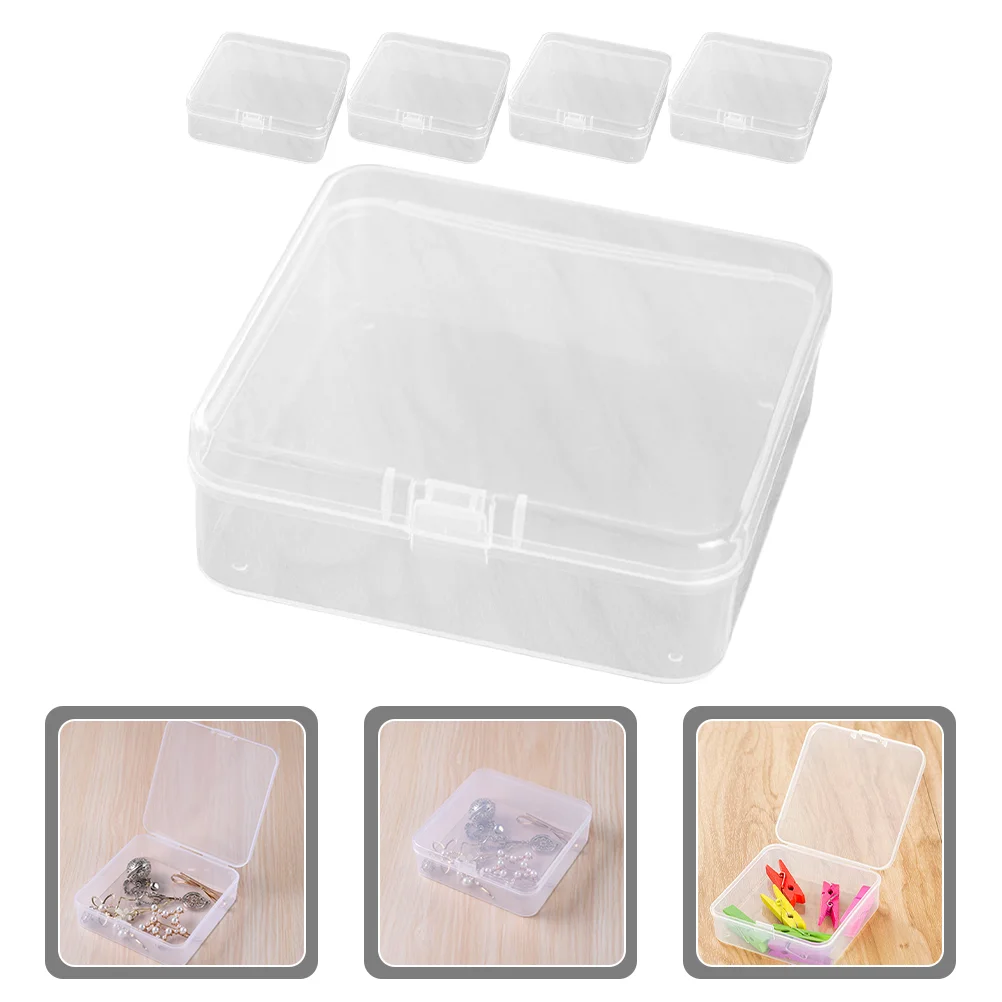 5 Pcs Small Plastic Storage Containers Lids Bins Parts Bead Clear Beads  Craft Organizing Multifunction Mini Case - AliExpress