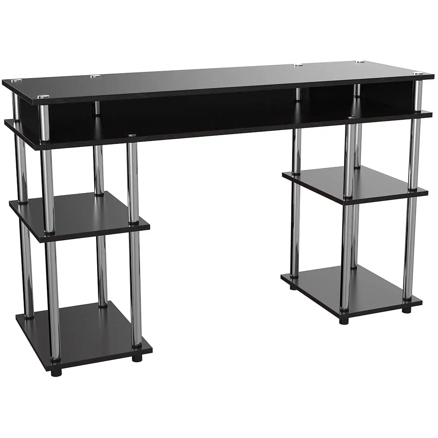 

Convenience Concepts Designs2Go No Tools Student Desk with Shelves, Black