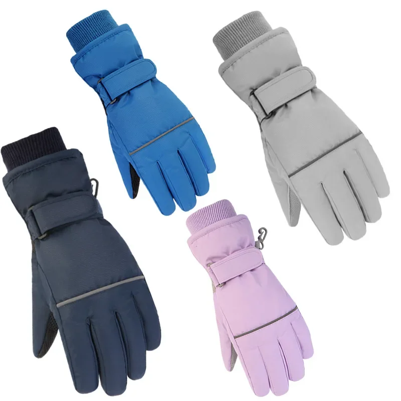 Children Ski Gloves Keep Finger Warm Waterproof Thicken Mittens Winter Snowboard Snow Kids Gloves for Boys Girls