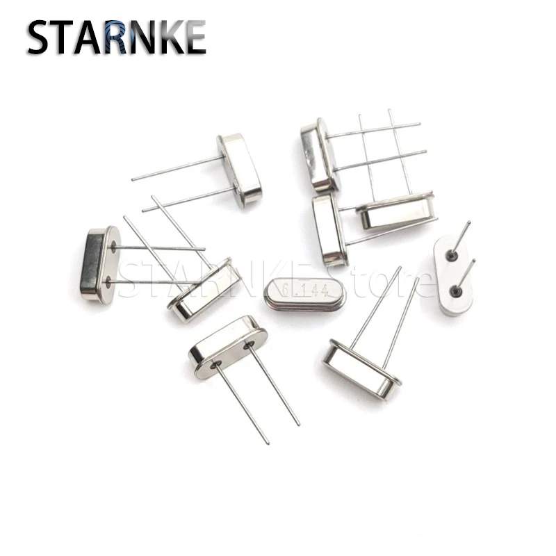 20PCS In Line Passive Crystal Oscillator 49S 6.144MHZ 20PF 20PPM DIP 2Pin HC-49S