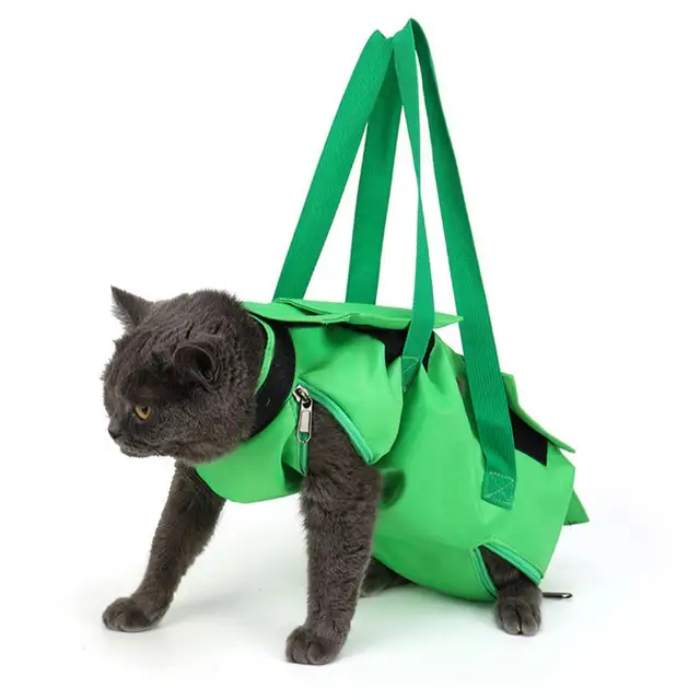 Multifunctional Breathable Cat Carrier Bag Portable Double Shoulder Anti-Scratch Bite Fixed Foldable Injection Pet Bag 5