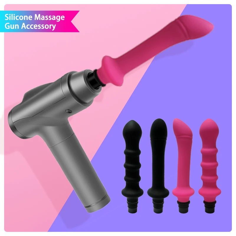 Threaded Silicone Fascia Gun Massage Head With 3 Sizes Of Connectors 12-13mm/15-16mm/18-19mm Fascia Gun Massage dildo 1 Pc