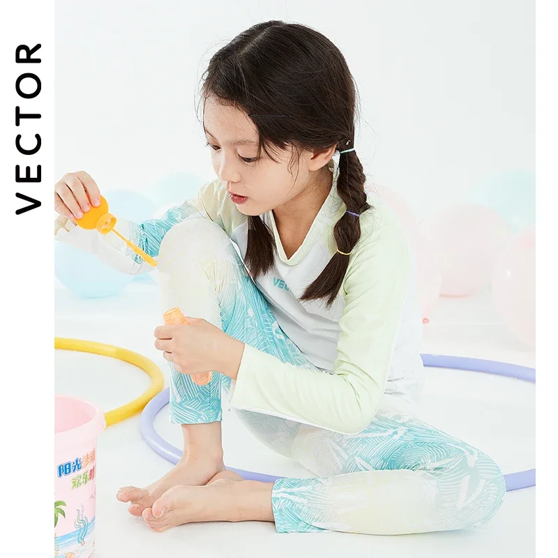 VECTOR Children's Swimsuit Sunscreen Swimsuit Bikini Breathable Split Suit Summer Beach Long-sleeved Swimsuit Can Be Split 2023 6