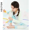 VECTOR Children's Swimsuit Sunscreen Swimsuit Bikini Breathable Split Suit Summer Beach Long-sleeved Swimsuit Can Be Split 2023 6