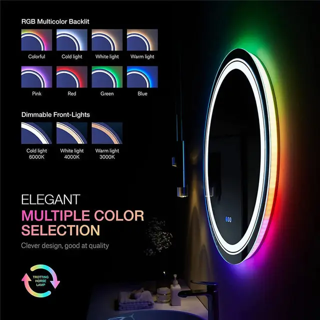 Round LED Bathroom Mirror - Image 6
