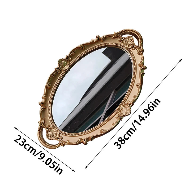 Description Picture 2 of itemRetro European Plastic Mirror Jewelry Storage Tray Wedding Party Dessert Cupcake Plate Photography Props Bedroom Home Decorative