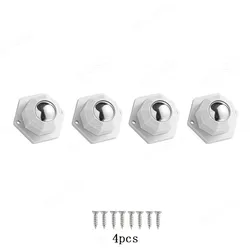 4PCS Heavy Duty Universal 360° Furniture Wheels with Self-Adhesive Casters (Steel Ball White)