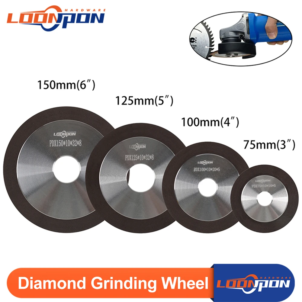 100mm/125mm/150 widen diamond grinding wheel cutting disc resin bond grinder sharpener carbide metal tungsten steel mill 150Grit cutting disc grinding disc abrasive wheel grinding wheel